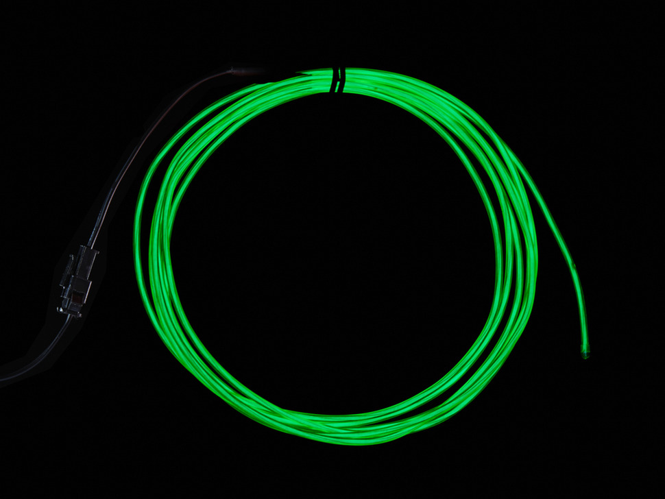 Green Electroluminescent (EL) Wire - 2.5 meters
