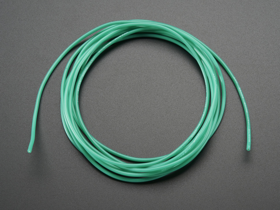 Silicone Cover Stranded-Core Wire - 2m 26AWG Green