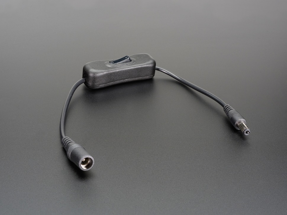 In-line power switch for 2.1mm barrel jack