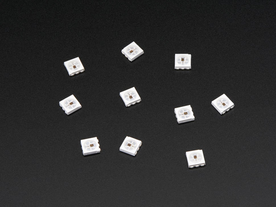 5050 RGB LED with Integrated Driver Chip - 10 Pack