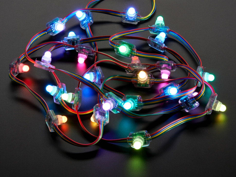 12mm Diffused Flat Digital RGB LED Pixels (Strand of 25)