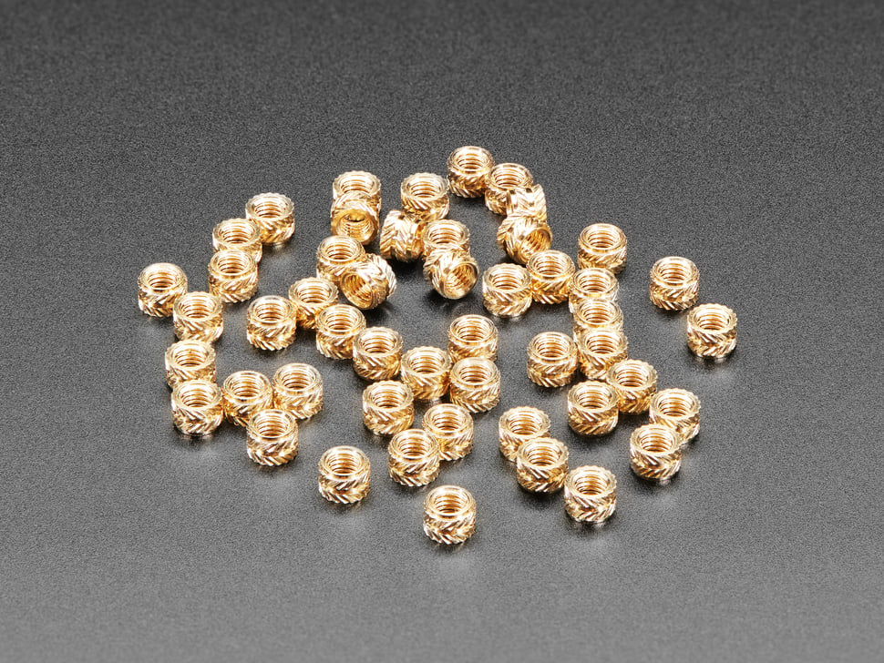 Brass Heat-Set Inserts for Plastic - M3 x 3mm - 50 pack