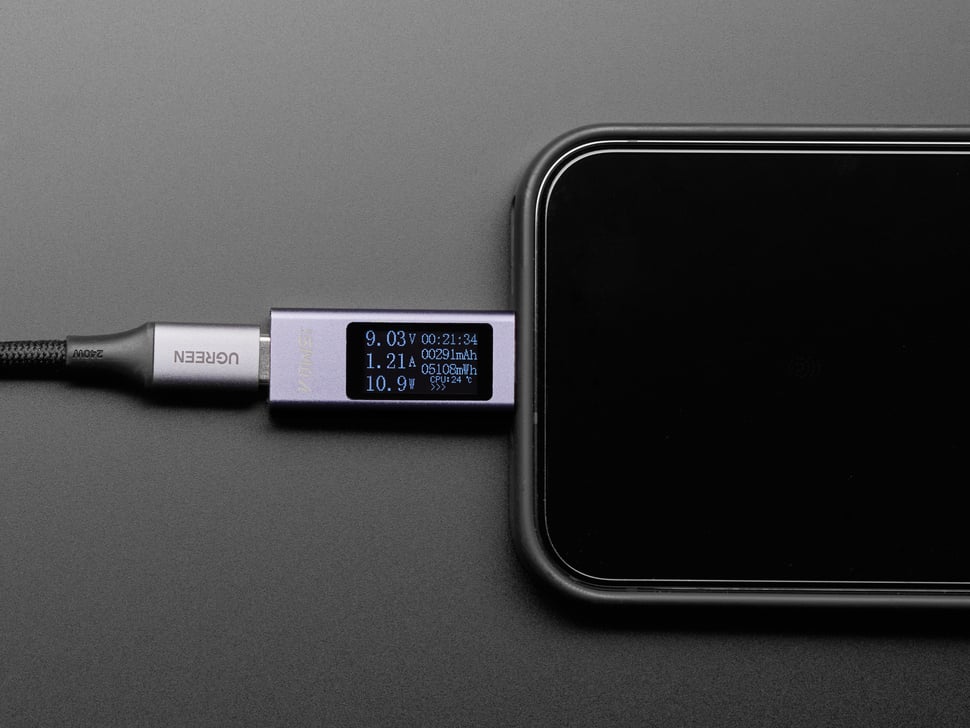 Mini OLED USB C Power Analyzer