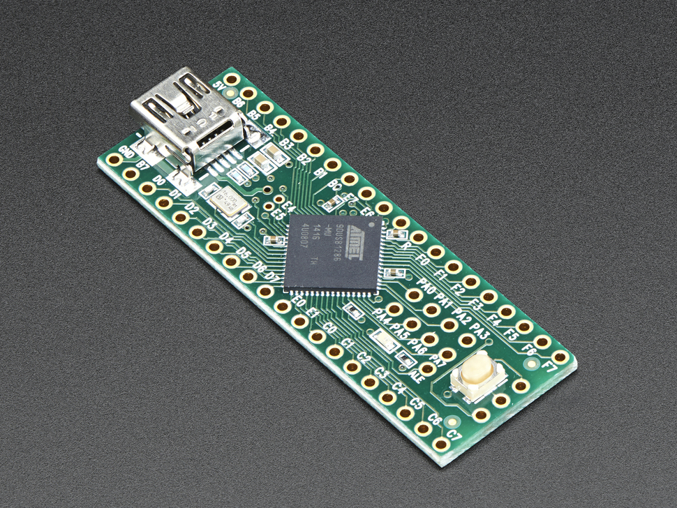 Teensy++ (AT90USB1286 USB dev board) + header