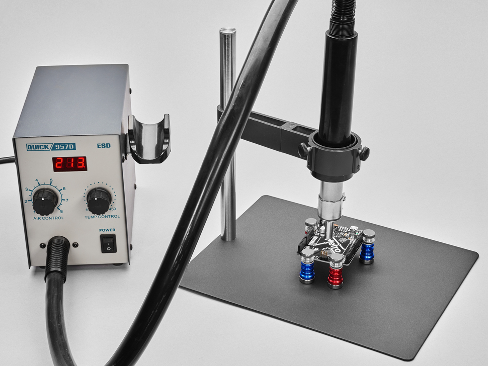 Hot Air Helper Rework Station Plate with Two Ring Clamps