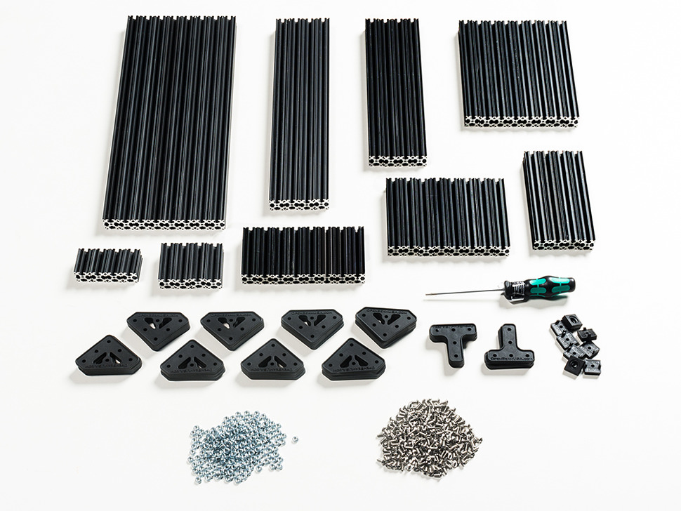 OpenBeam Advanced Precut Kit - Black Aluminum