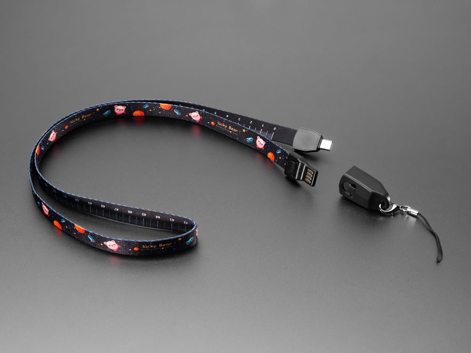 USB Cable Lanyard with USB A and USB C Tips