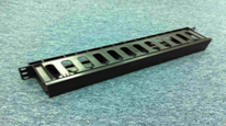 1U Plastic Cable Manager c/w Front Double Hinged Mask Cover