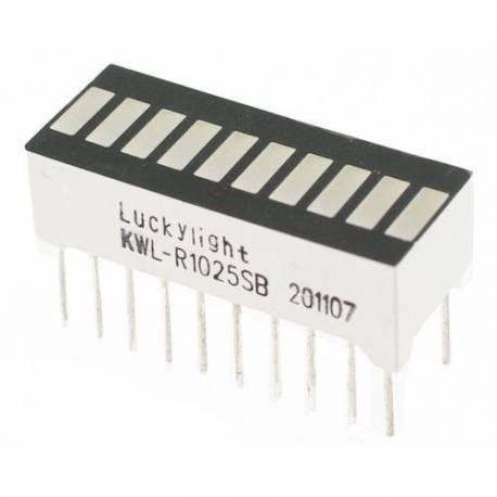 Barre à leds 10 segments rouges