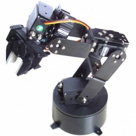 Bras robotique avec pince, base rotative et 6 servomoteurs