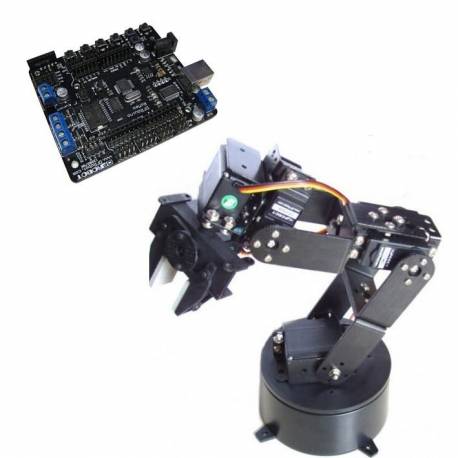 Kit bras robotique à 6 degrés de liberté, kit robotique bras de robot et carte DFRduino Romeo : Arobose
