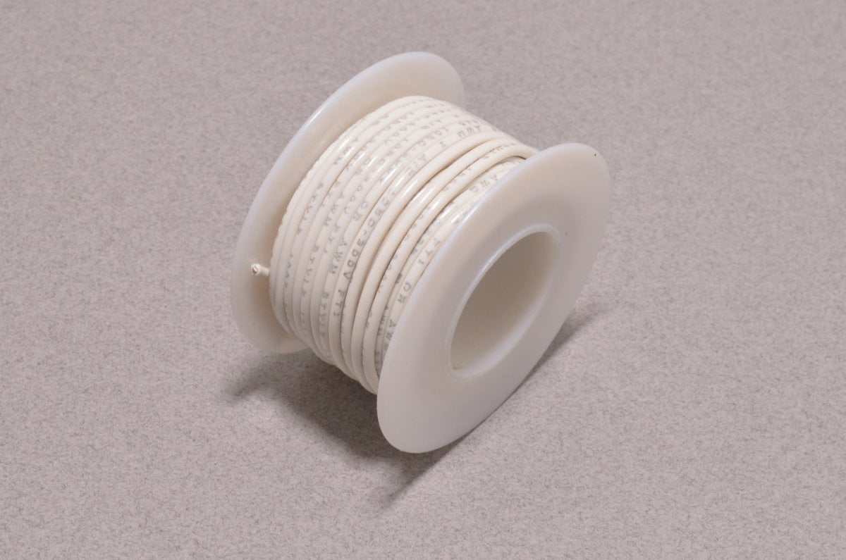 18 AWG Solid Core Wire - White - 25'