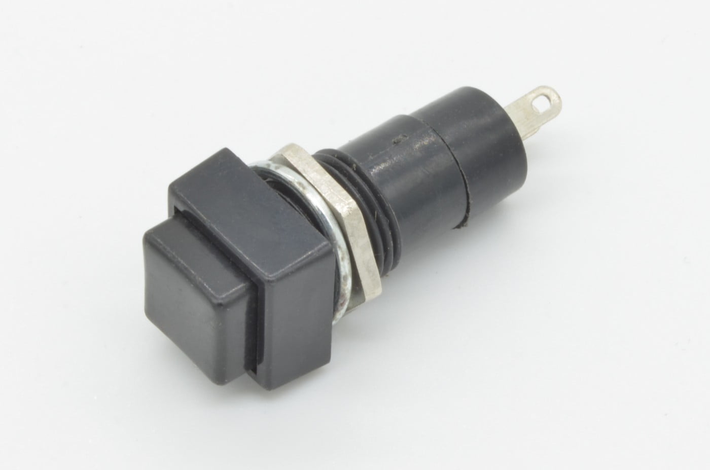 Square Panel Mount Momentary Pushbutton - Black