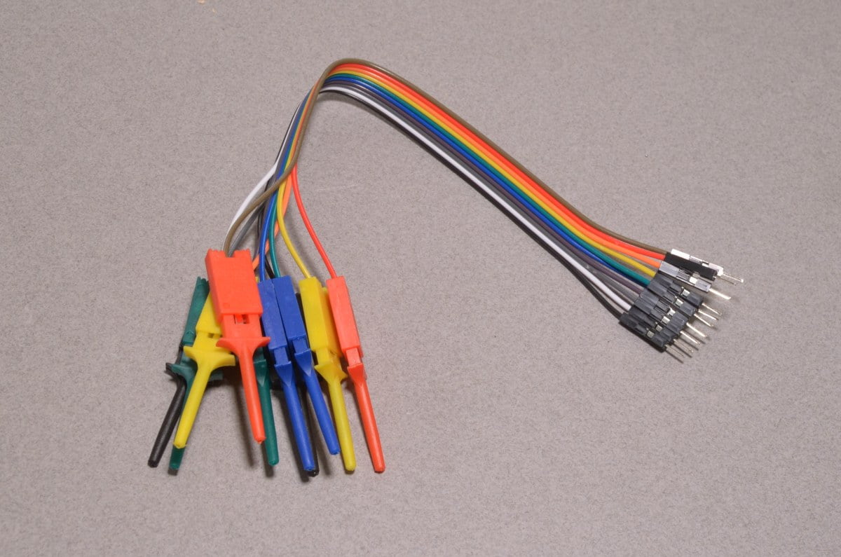 10 Wire Mini Grabber to Male Pin Cable - 150mm