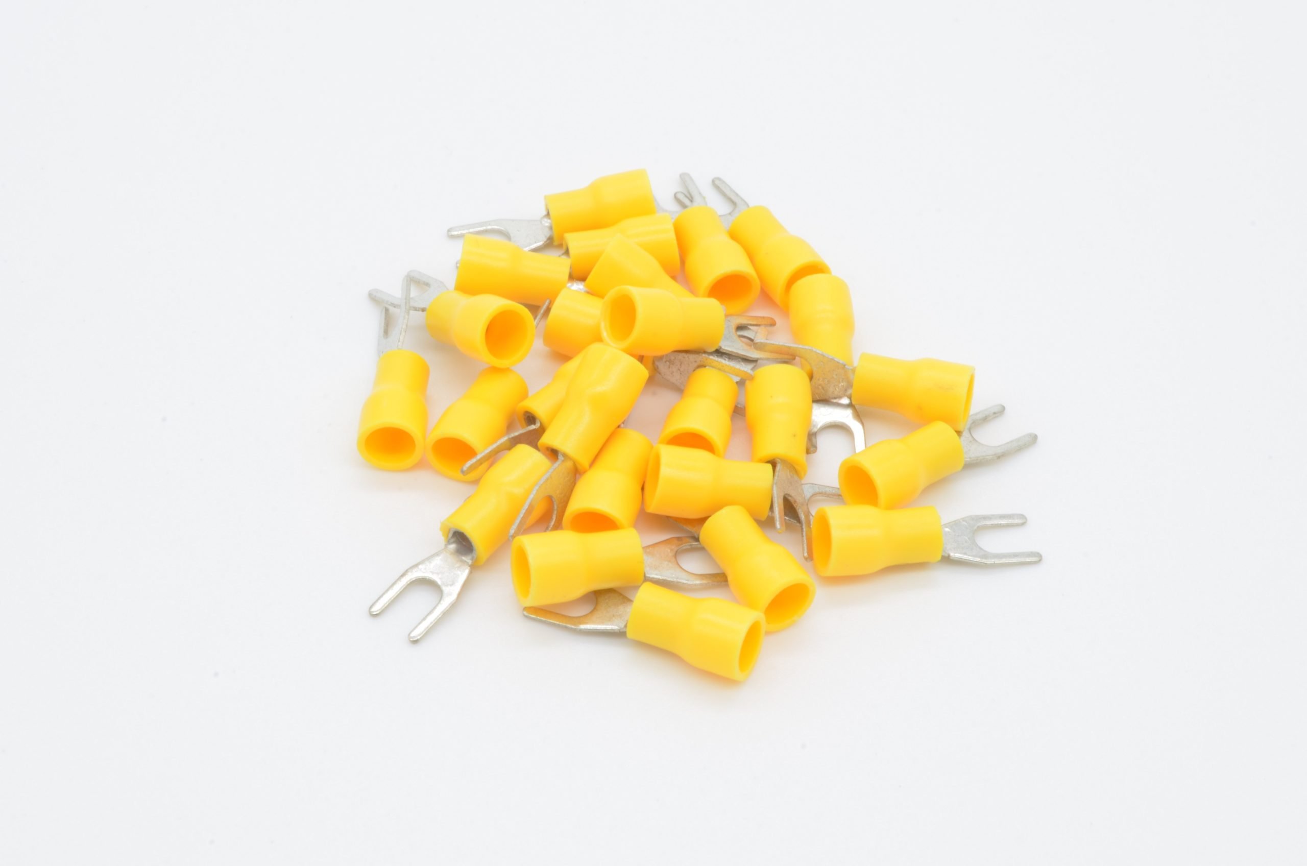 16 - 22AWG Terminal Fork - Yellow (25 Pack)