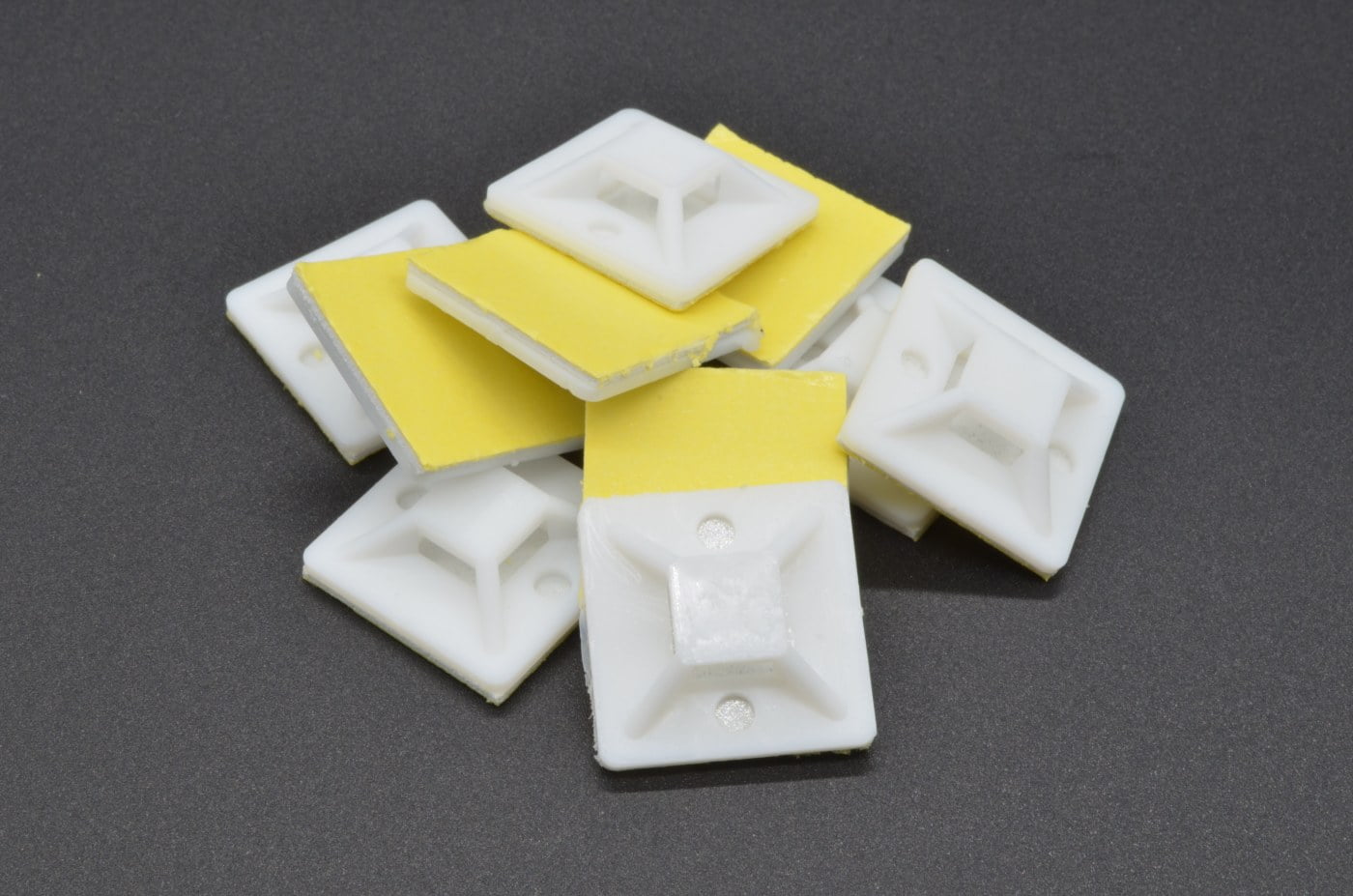 25x25mm Adhesive Cable Tie Holder - 10 Pack