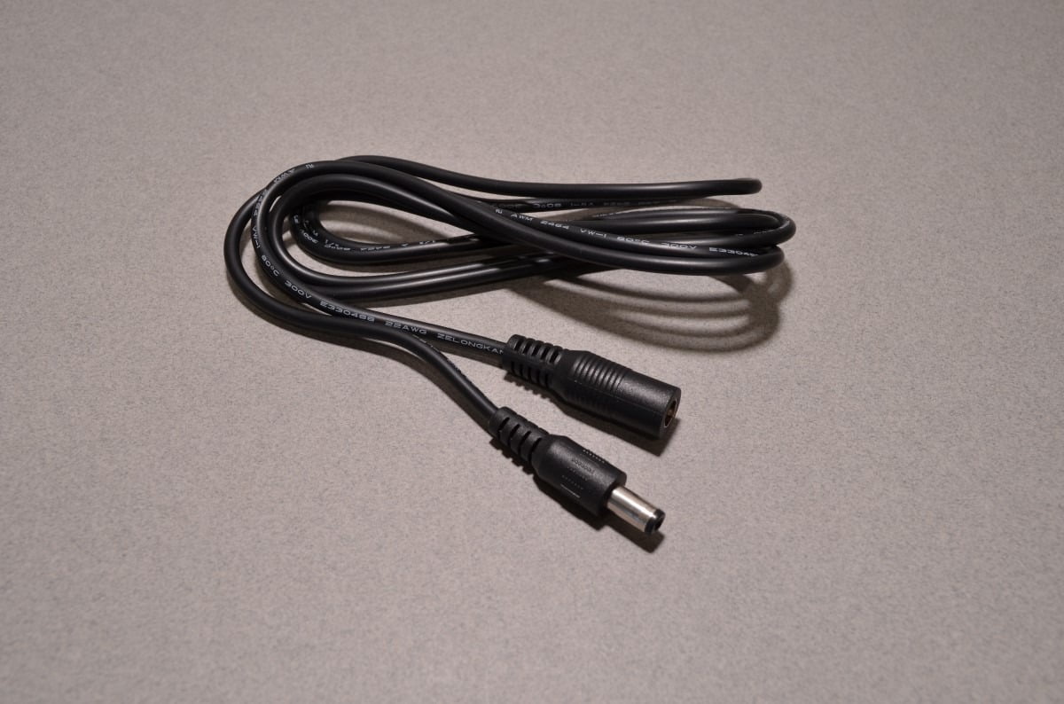 2.1mm Female/Male Barrel Jack Extension Cable