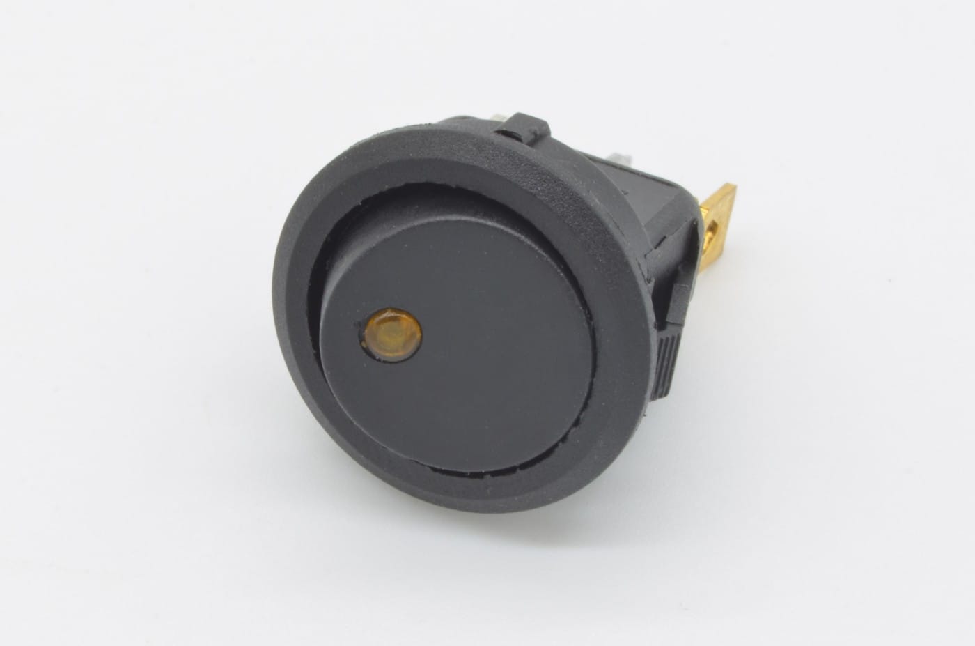 Round Rocker Switch - Yellow LED