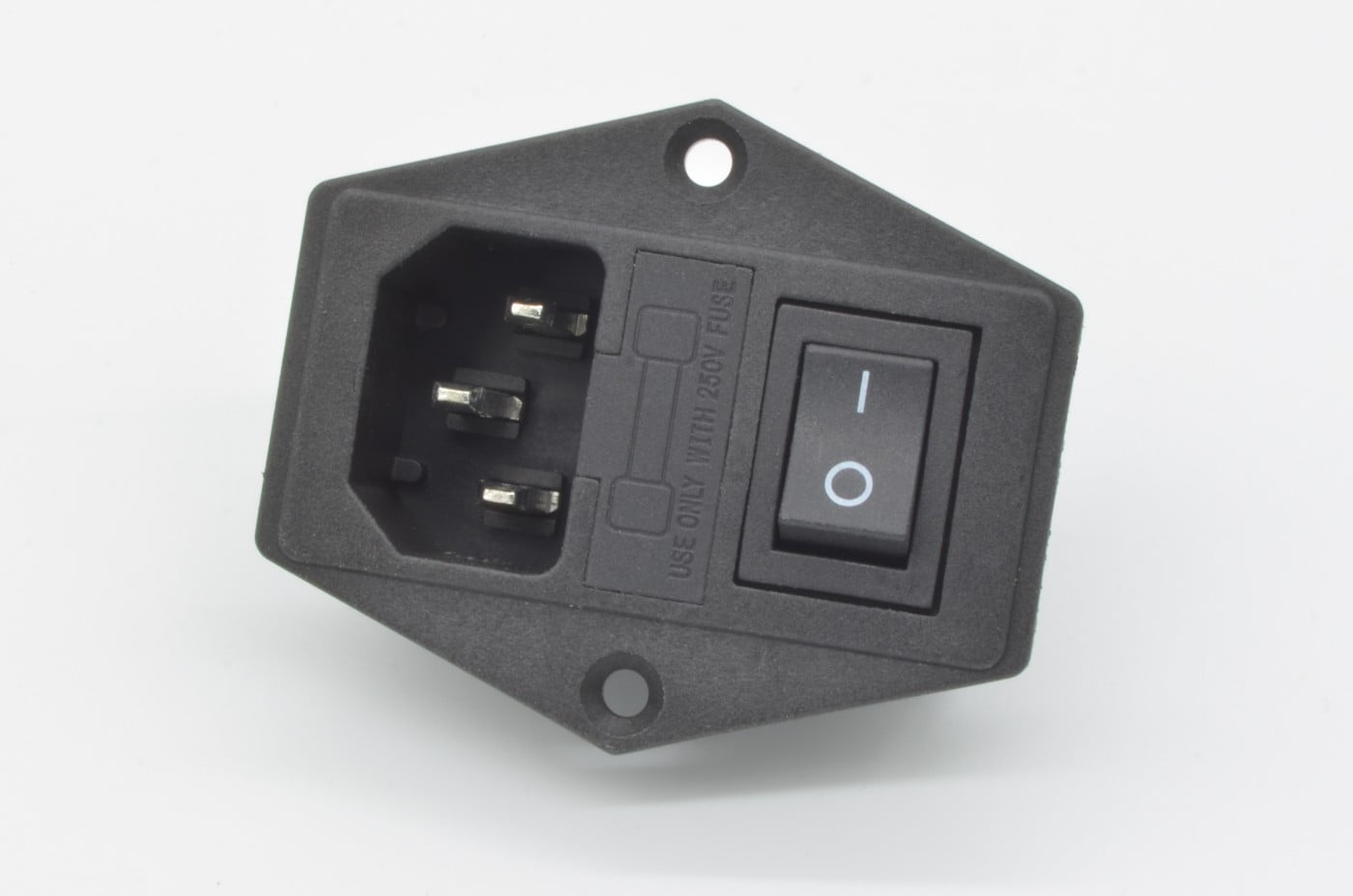 Panel Mount Inlet Socket with Switch - IEC320 C14
