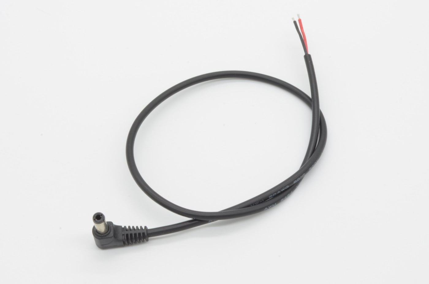 2.1 x 5.5mm Right Angle DC Barrel Cable - 0.5M