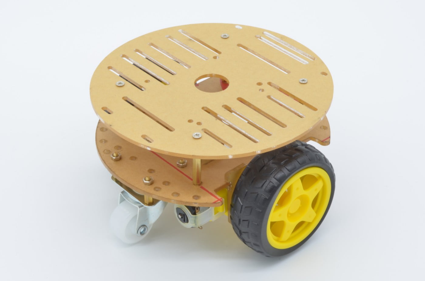 2WD Round Robot Chassis Kit - Clear