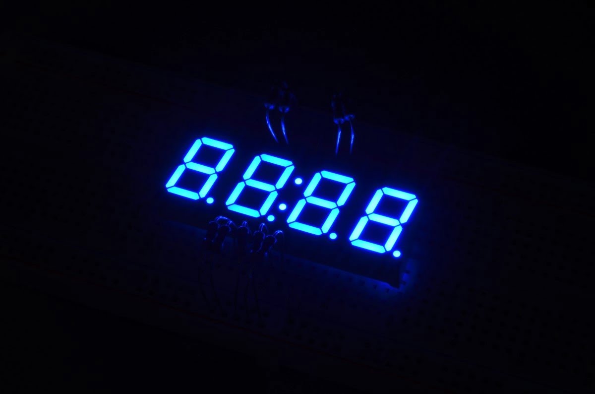 7-Segment Display + I2C Backpack - Blue