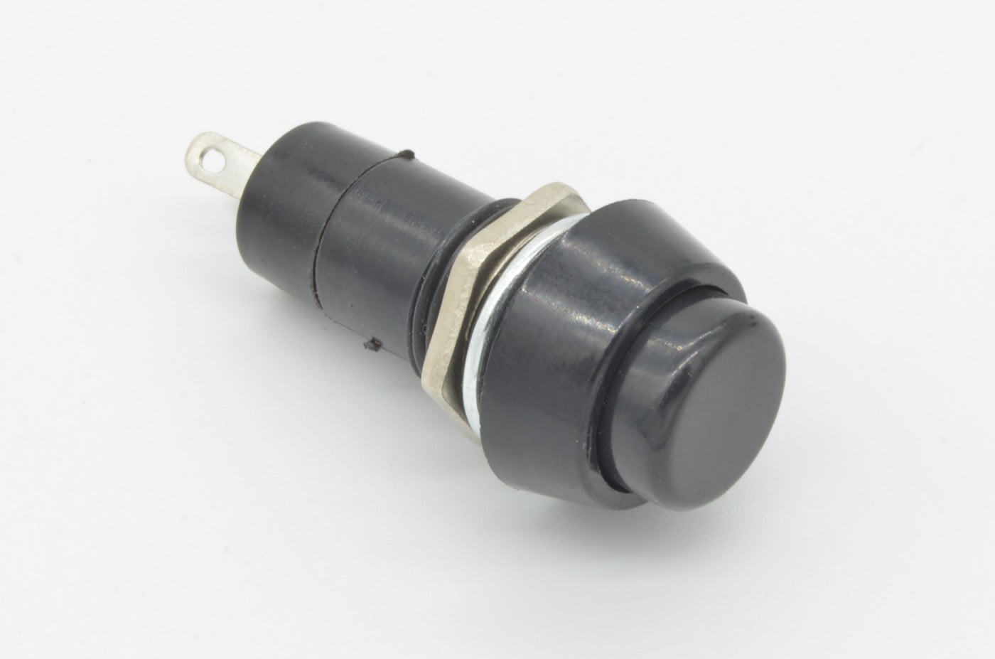 12mm Panel Mount Momentary Pushbutton - Black