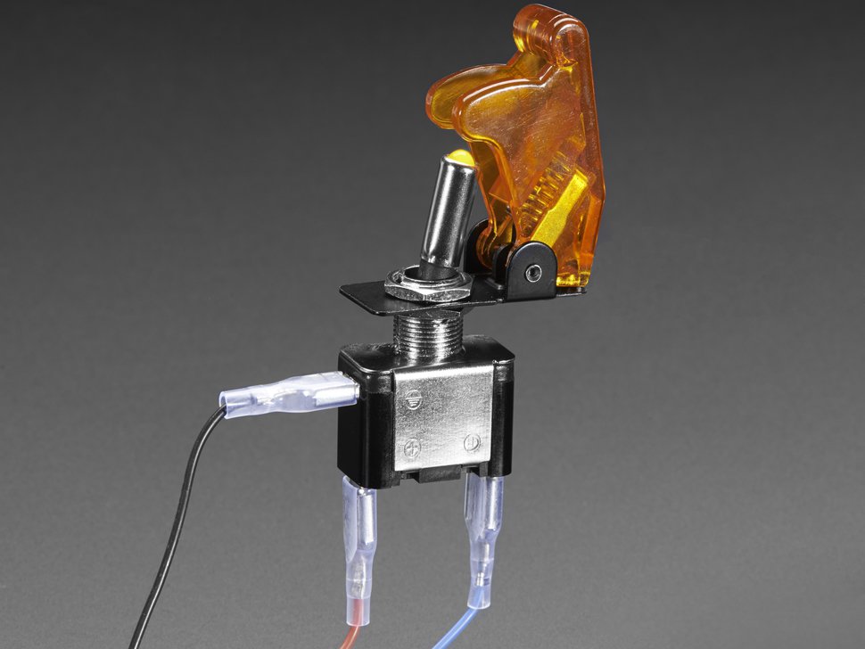 Illuminated Toggle Switch w/ Cover Yellow - Auto Style