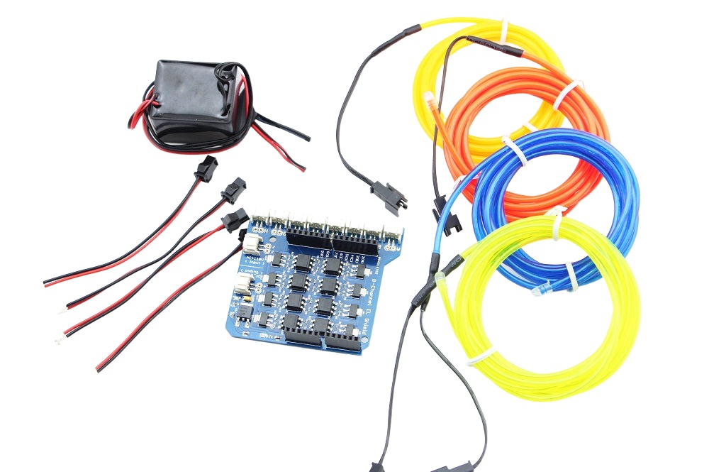EL Wire Driver Shield 8-Channel Kit - Arduino