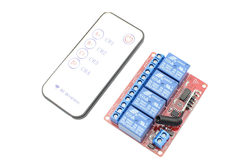 RF Remote Control Module 4-Channel 5V - 315MHz Receiver Set