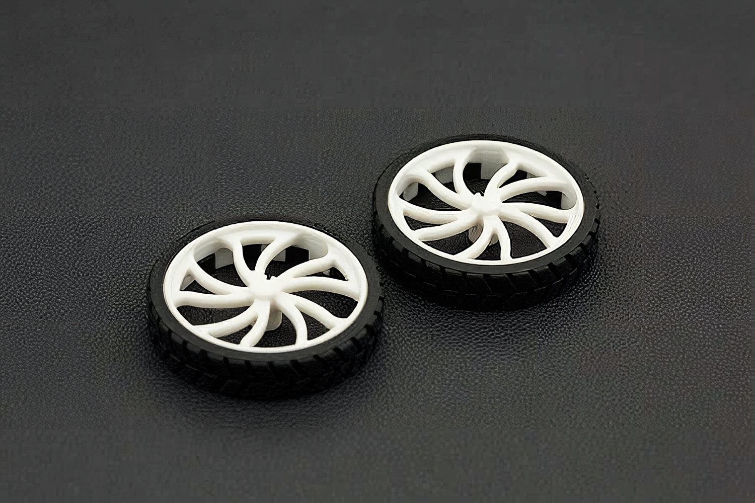 Rubber Wheel N20 ABS 43x9mm Pair - Micro Robot