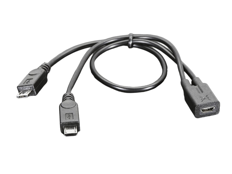 USB 2-Way Micro-B Y-Splitter Cable - Dual Power