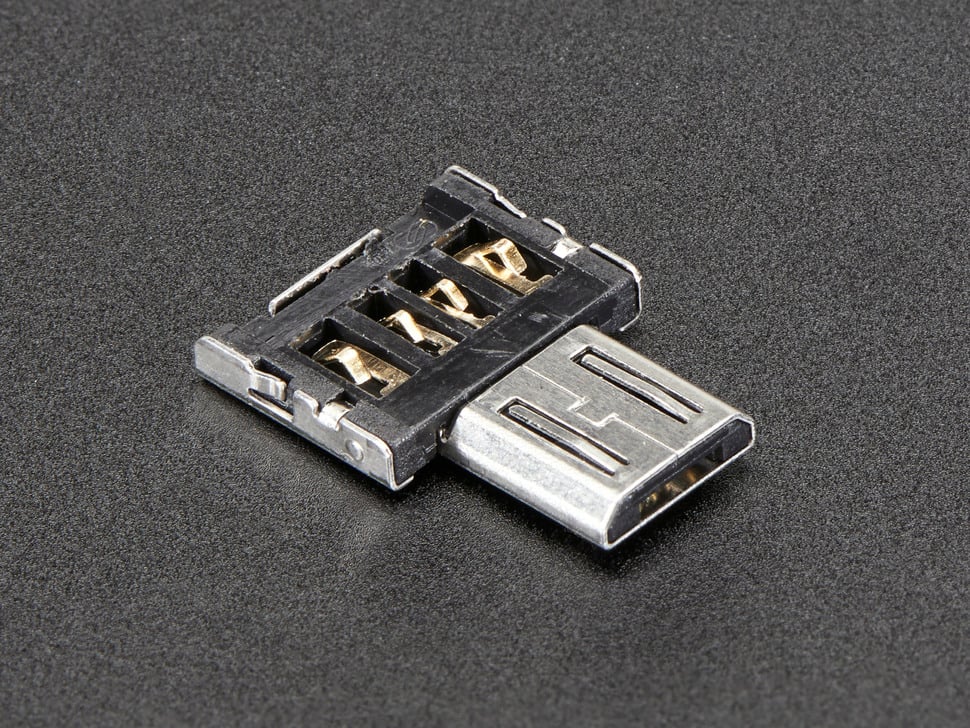 Adafruit Tiny OTG Adapter MicroUSB to USB-A - 2910