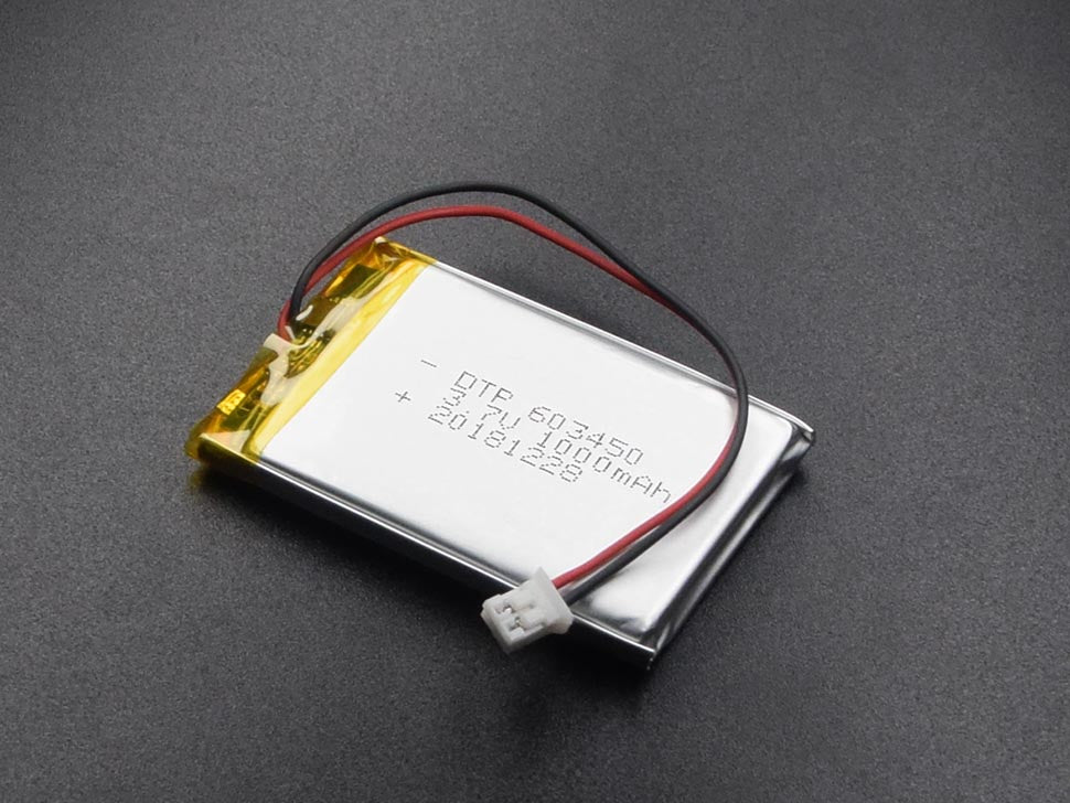 SparkFun 3.7V Lithium Polymer Battery 1000mAh - JST Connector