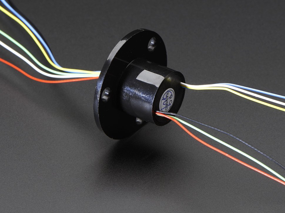 Adafruit Slip Ring w/ Flange 22mm 6-Wire 240V 2A - 736