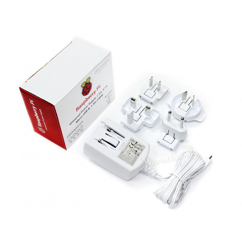 Raspberry Pi Universal Power Supply - 5.1V 2.5A Interchangeable