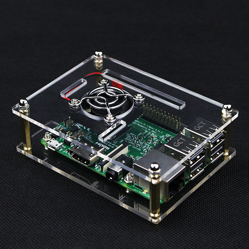 Acrylic Case with Cooling Fan for Raspberry Pi 3