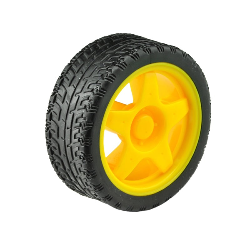 Rubber Wheel/Tire A2WD 65mm - DC TT Motor Compatible
