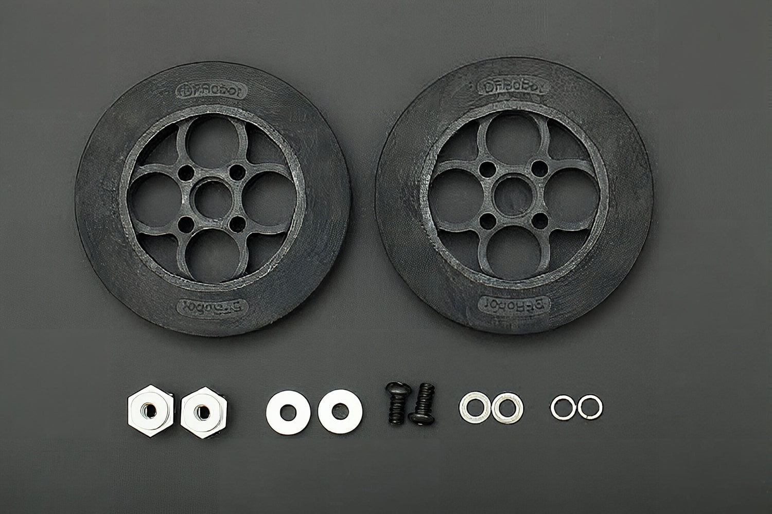 DFRobot Rubber Wheel 136x24mm Kit - Pair w/ Hubs & Hardware