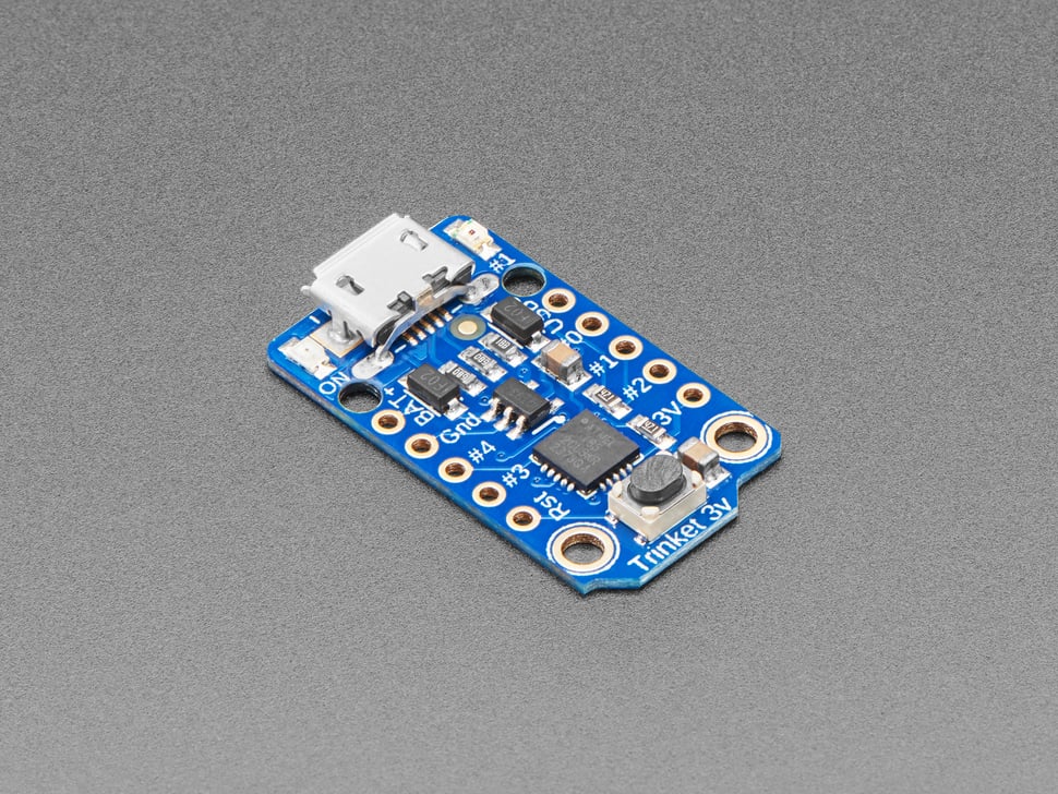 Adafruit Trinket Mini Microcontroller - 3.3V Logic, MicroUSB