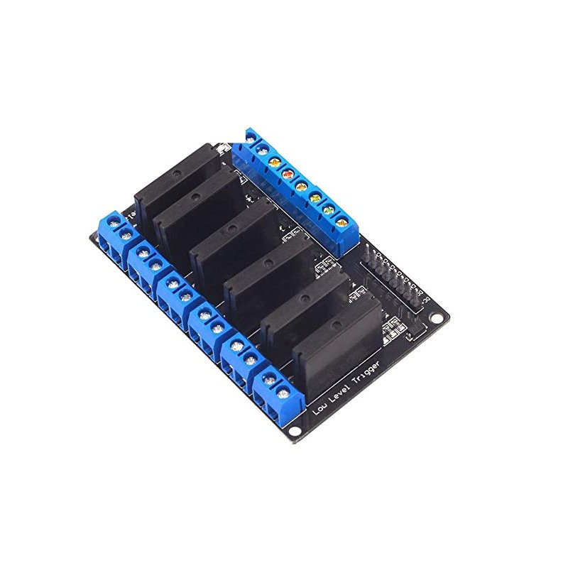 6 Channel 5V Relay Module Solid State Low Level SSR DC Control 250V 2A with Resistive Fuse