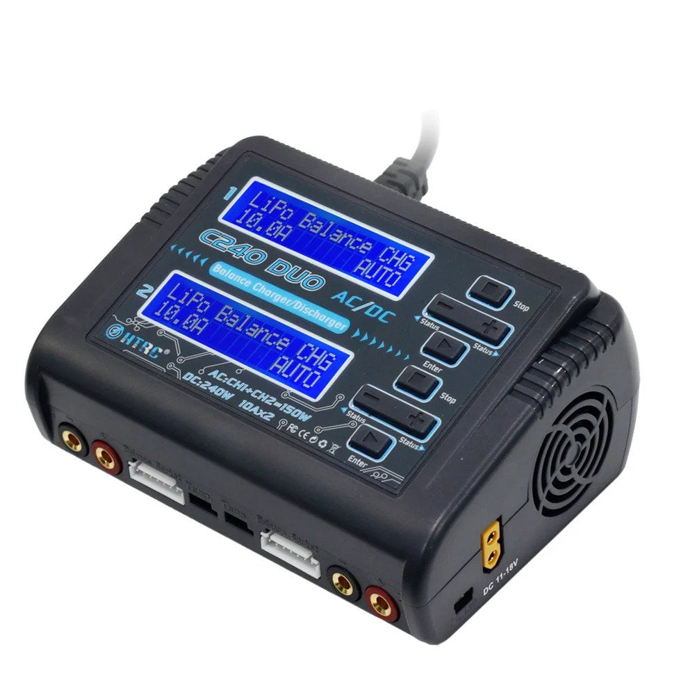 HTRC C240 DUO AC 100-240V DC 11-18 V LiPo LiFe / Li-ion/NiCd/NiMH/Pb Multi Charger/Discharger-(Original)