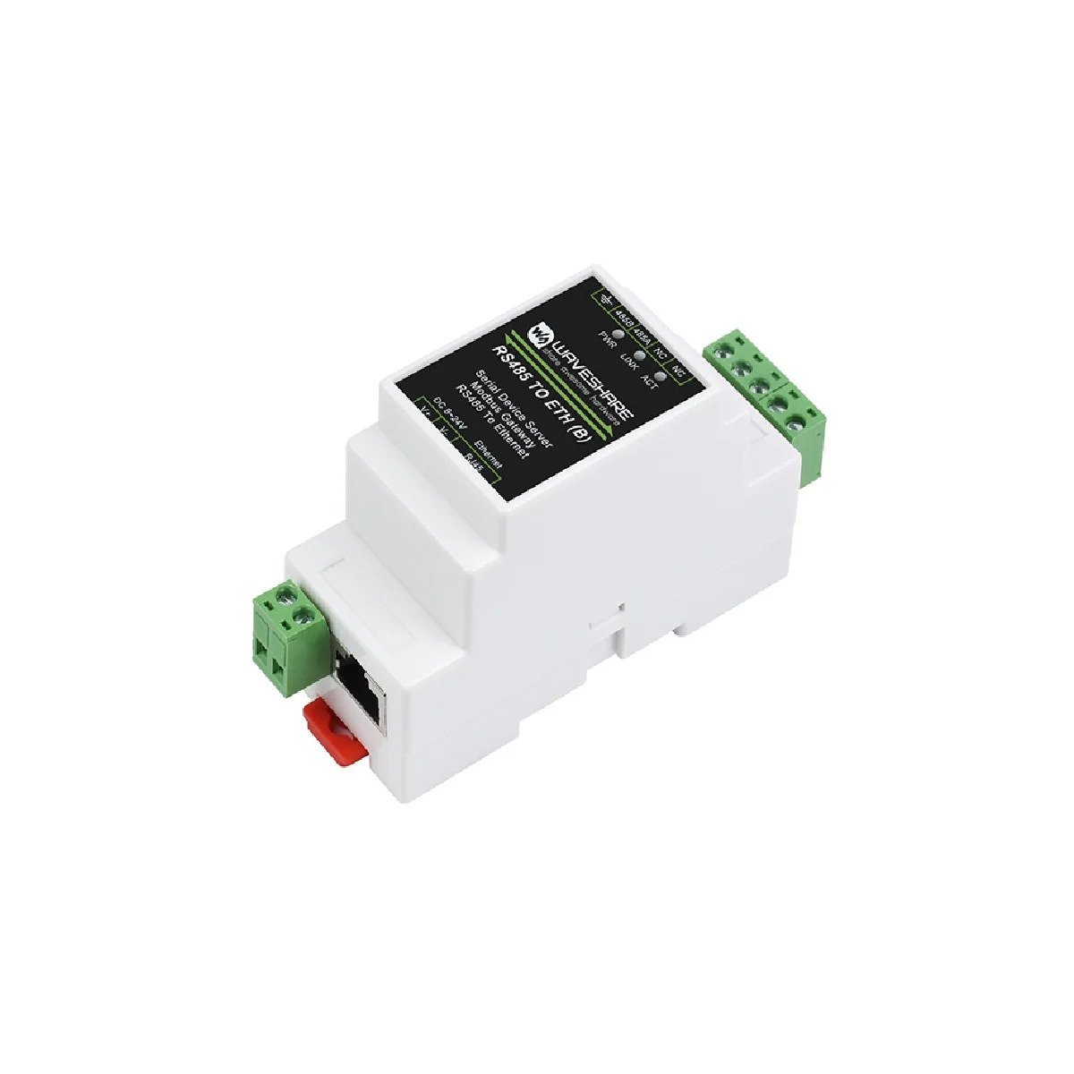 Waveshare Industrial Serial Server, RS485 to RJ45 Ethernet, TCP/IP to Serial, Rail-Mount Support