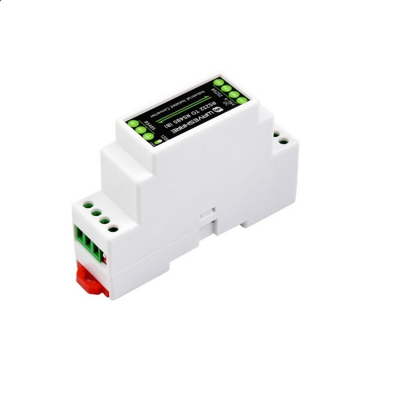 Waveshare RS232 To RS485 Converter (B), Active Digital Isolator, Rail-Mount support, 600W Lightningproof &amp; Anti-Surge