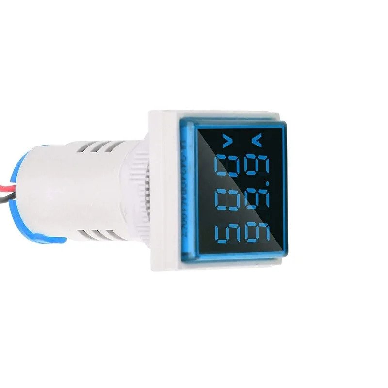 22mm 0-100A Ac 50-500V 20-75Hz Digital Voltmeter Ammeter- Blue