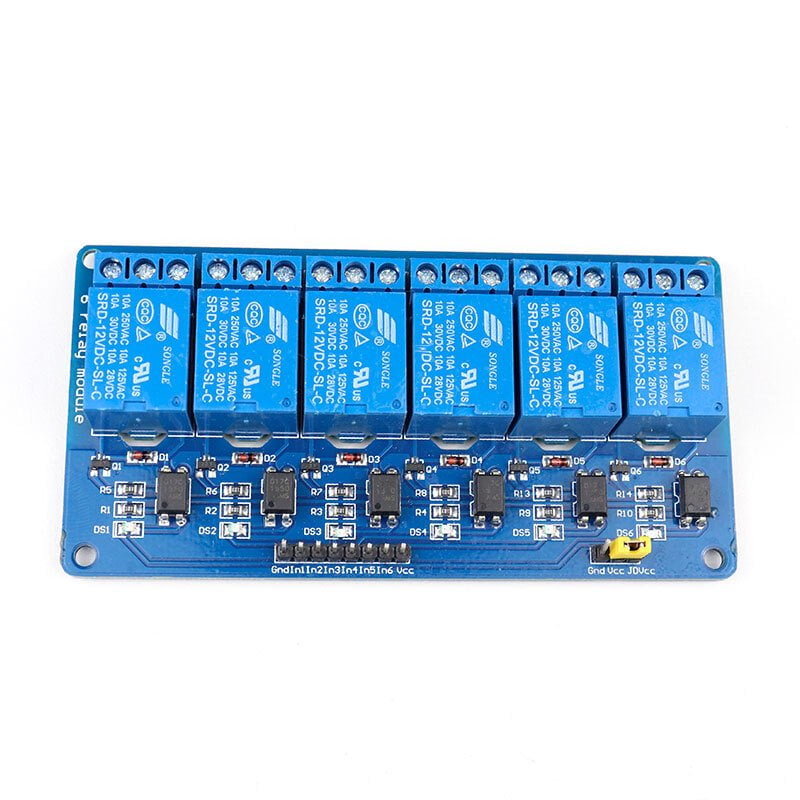 12V 6 Channel with Light Coupling Relay Module