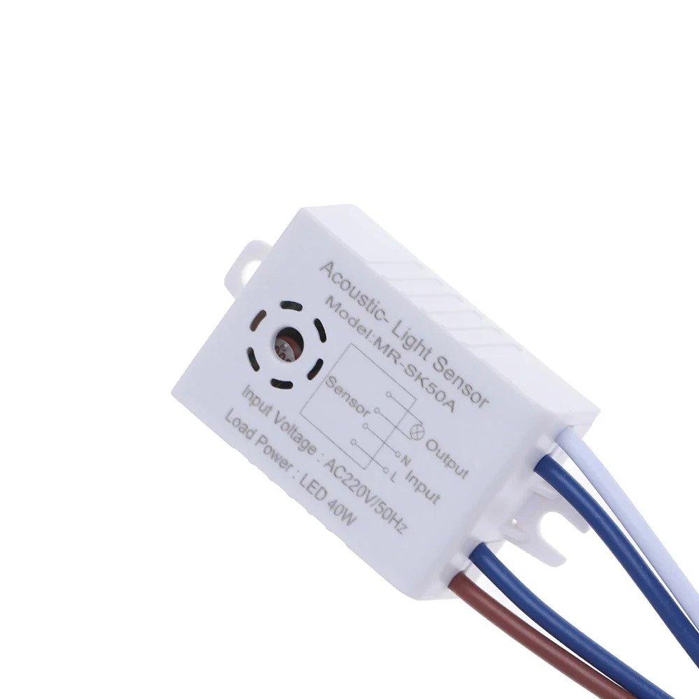 220AC Acoustic-Light Sensor Switch Module Auto On Off Light Smart Switch For Corridor Bath Warehouse Staircase