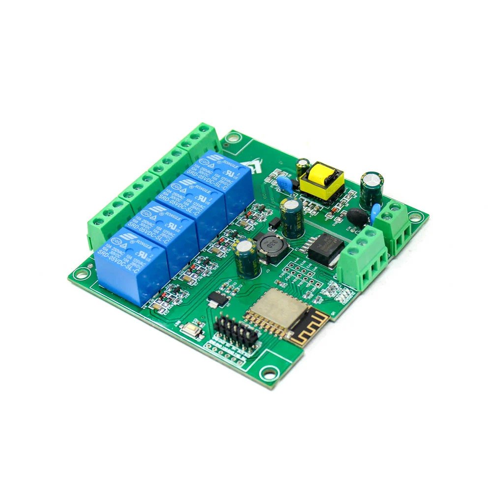 AC90-250V ESP8266 Wireless WIFI Relay Module 4 Channel ESP 12F Wifi Development Board AC/DC 5V/7-28V/5- 80V Power Supply