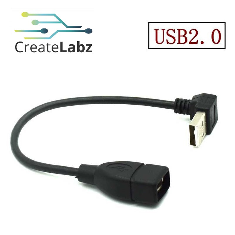 USB 2.0 Type A Male to Female Adapter 90 Degree Angled Extension Cable 20cm-Up