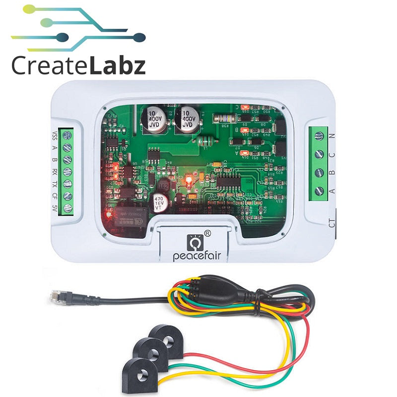 Peacefair PZEM-6L24 Three-Phase AC Meter module with coil CT, 0-100A / 50-566V